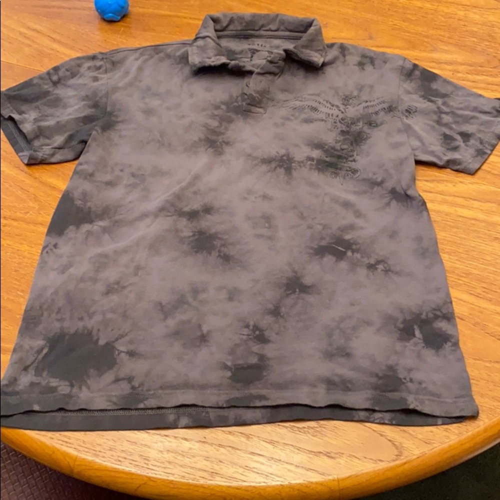 Black/ grey tie dye polo